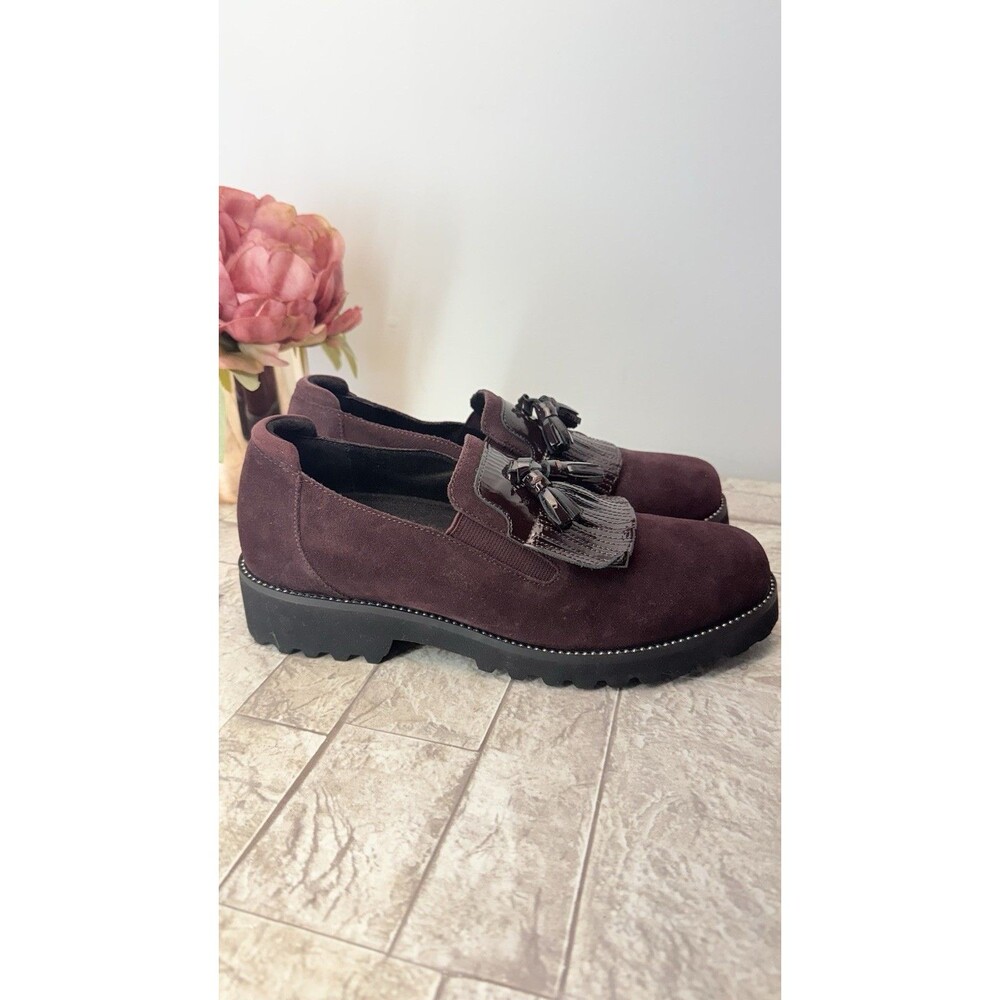 Van Eli Loafers  Leather Suede Round Toe Kiltie Tassel Block Heel Shoes US 6.5M - Picture 10 of 16
